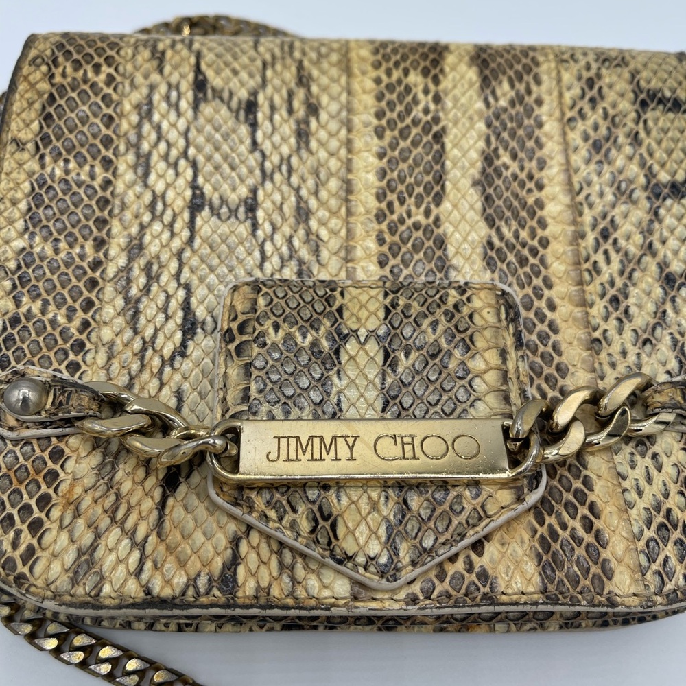 Authentic Jimmy Choo Python Embossed Leather Cros… - image 4